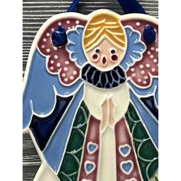 Ceramic Tile Angel Wall Hanger Vintage 1988 J Duban Designs Country Friendship - Picture 3 of 8